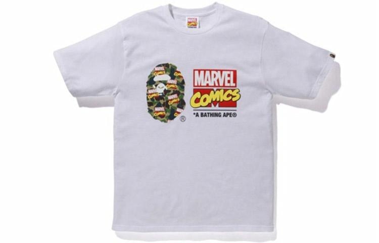 A BATHING APE BAPE x Marvel Camo Tee White