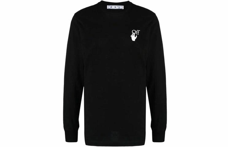 OFF-WHITE FW21 Logo Crewneck Long Sleeve Tee Black