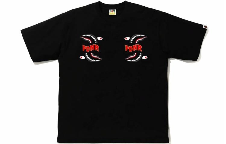 A BATHING APE BAPE Shark Teeth Print T-Shirt