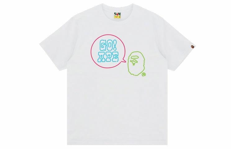 A BATHING APE BAPE Neon Slogan Crewneck T-Shirt