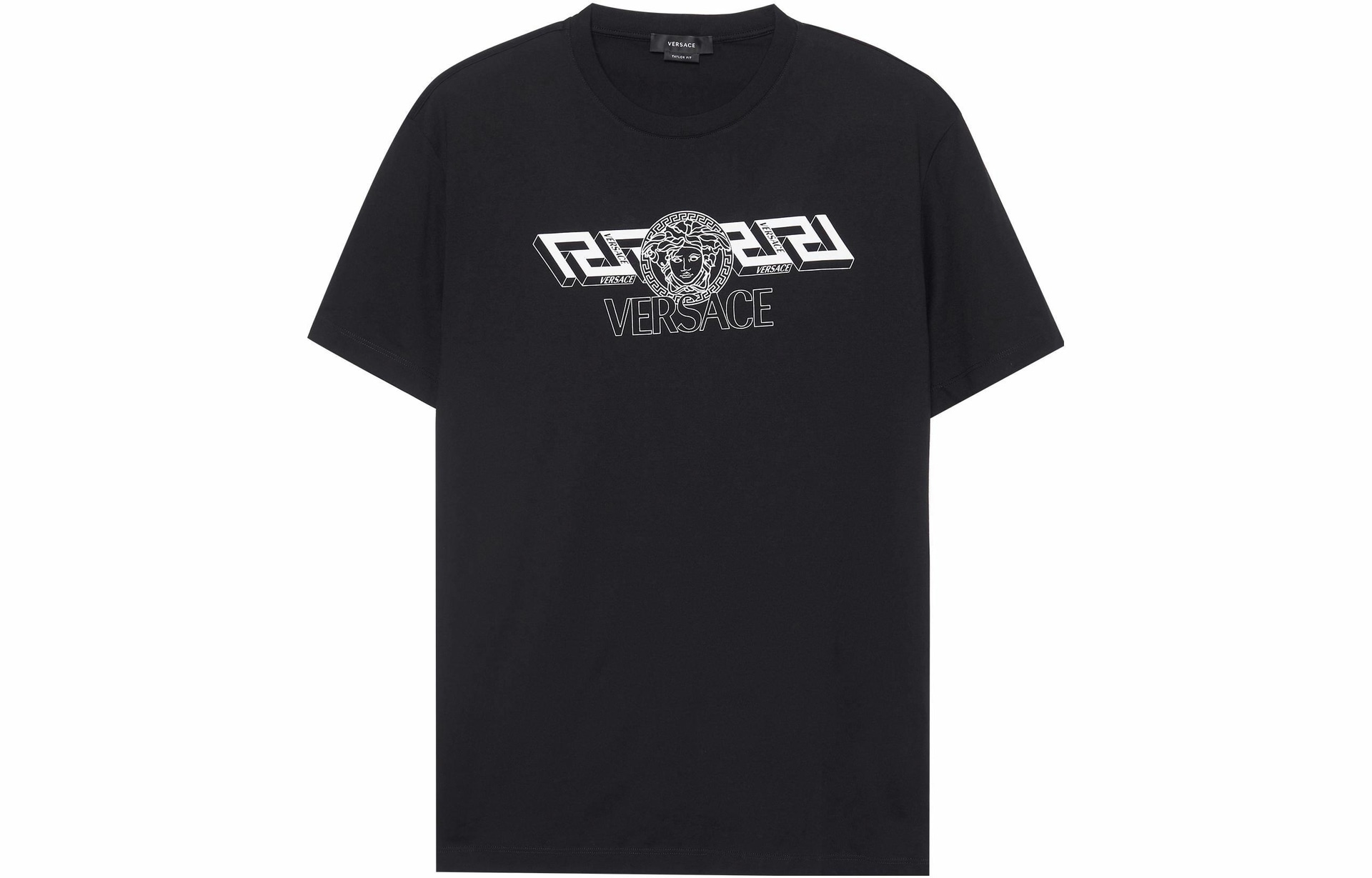 VERSACE/范思哲 Versace Logo Print T-Shirt Black