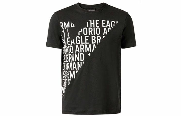 EMPORIO ARMANI/阿玛尼 Emporio Armani Printed Crew Neck T-Shirt Black