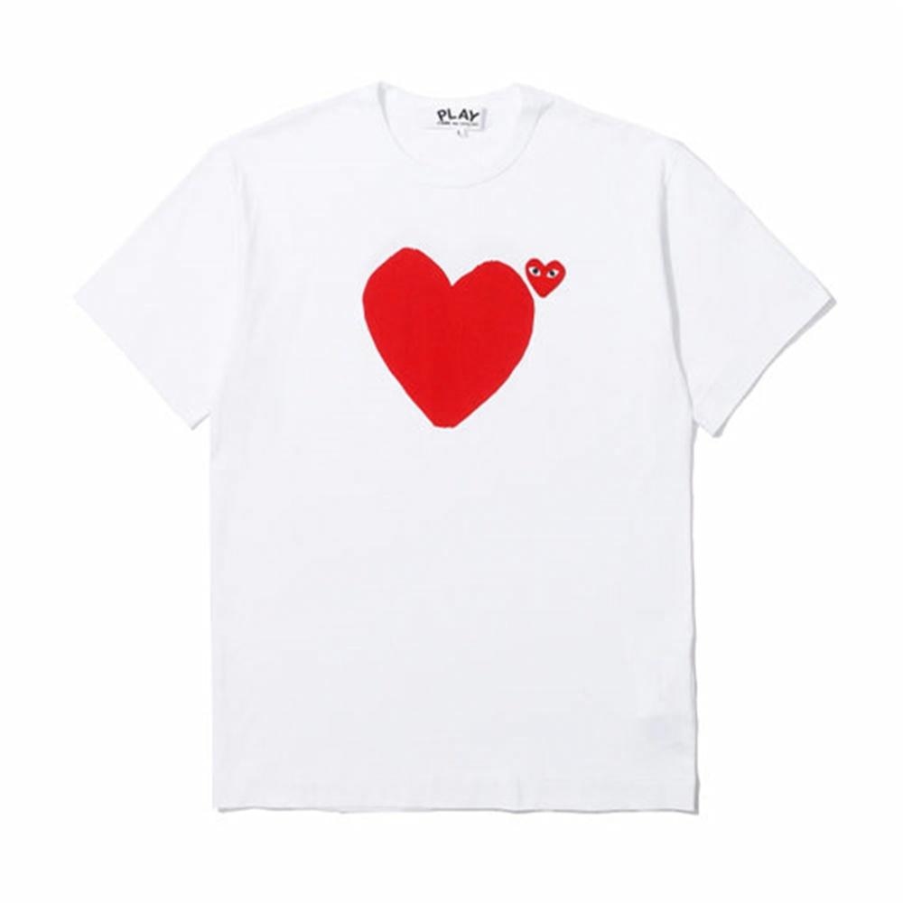CDG Play Heart Print T-Shirt White