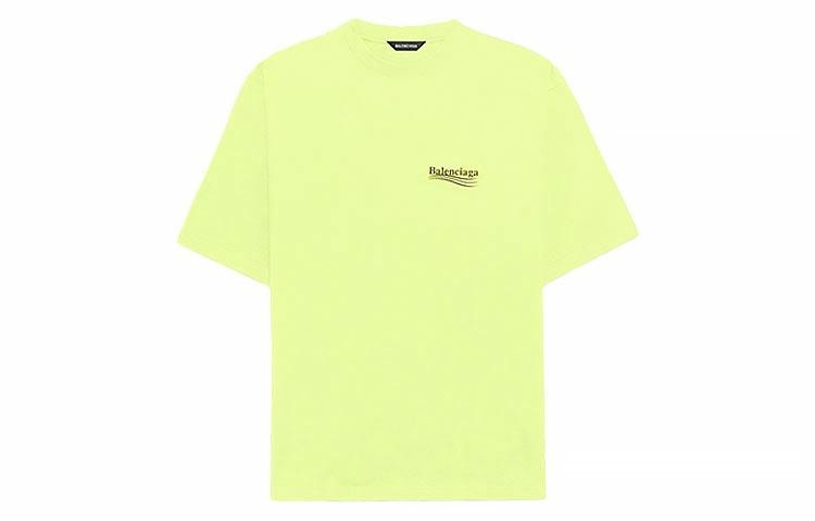 Balenciaga Logo Wave T-Shirt Light Yellow