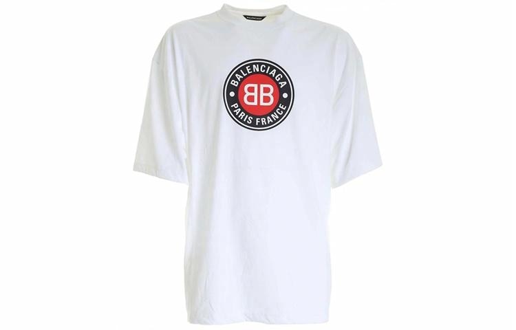 Футболка Balenciaga Logo Print T-Shirt White