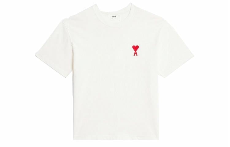 AMIPARIS Heart Embroidery T-Shirt Natural White