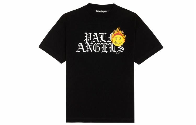 Футболка Palm Angels SS21 Burning Smiley Logo T-Shirt Black