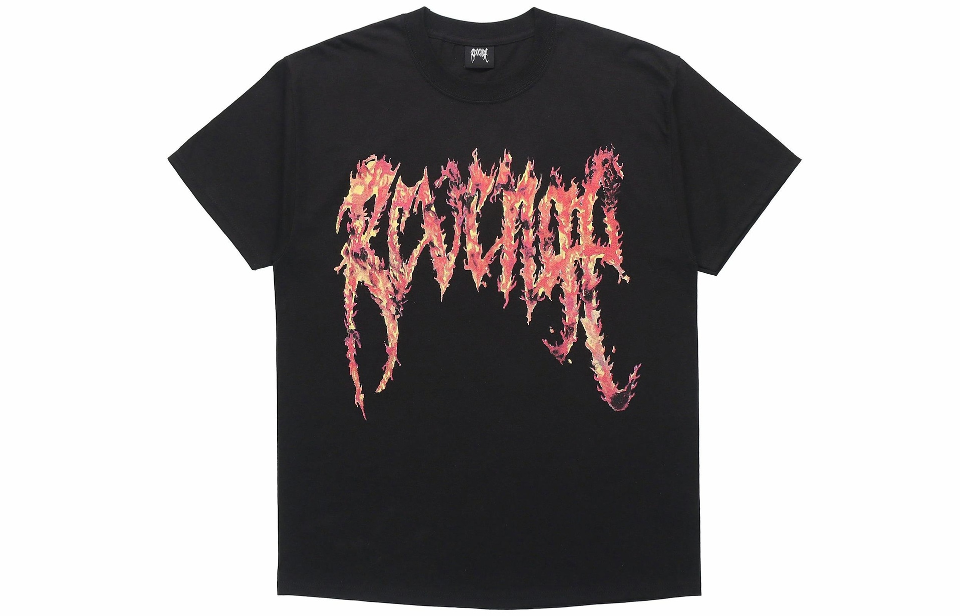 Revenge Flame Pattern T-Shirt Black