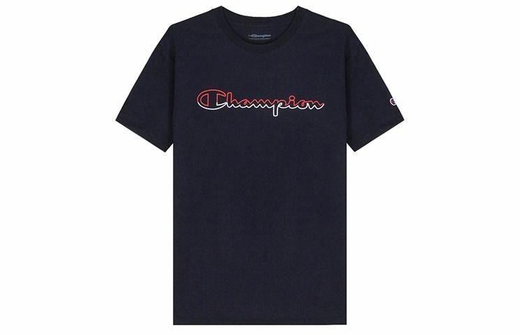 Champion Rainbow Script Tee Navy