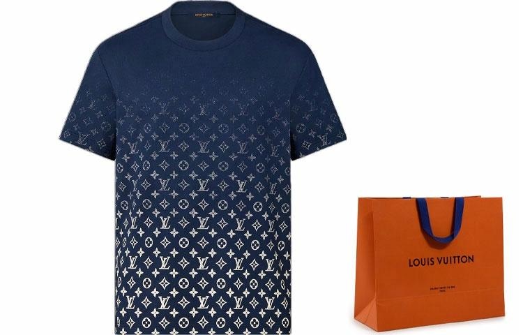 Louis Vuitton SS22 Monogram Gradient T-Shirt Blue — фото 2