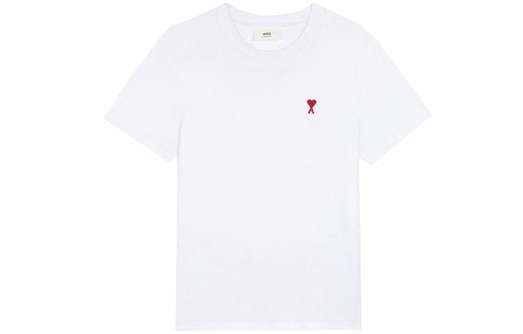 AMIPARIS De Coeur Embroidered Tee White