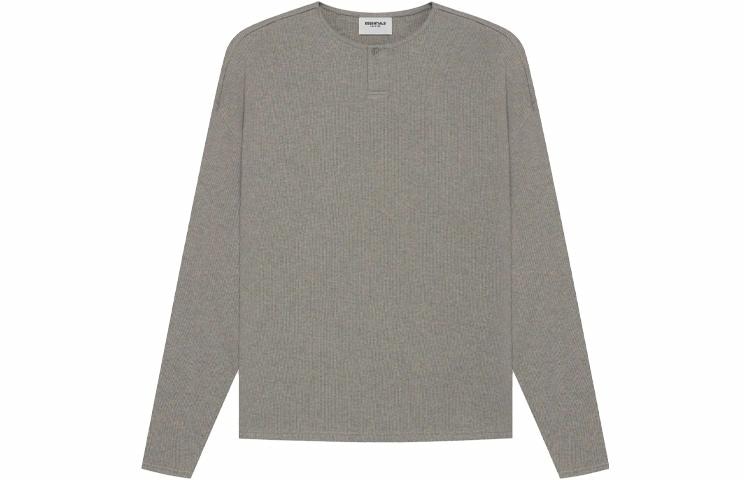 Fear of God Essentials Thermal Henley Long Sleeve Gray FlannelCharcoal T