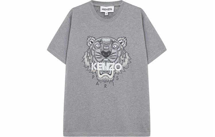 KENZO Tiger Head Print T-Shirt Gray