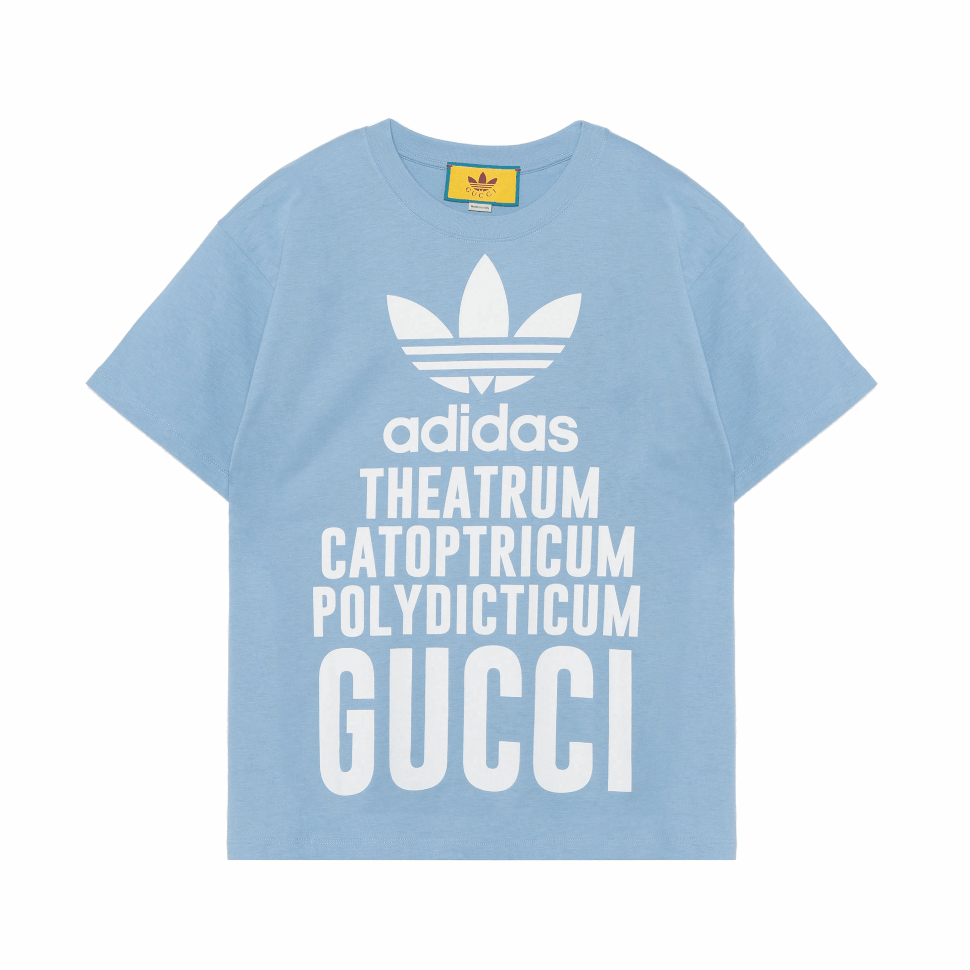 GUCCI/古驰 Gucci x adidas Logo Print T-Shirt Blue