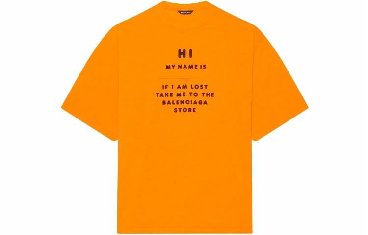 Balenciaga FW21 HI MY NAME IS T-Shirt Orange