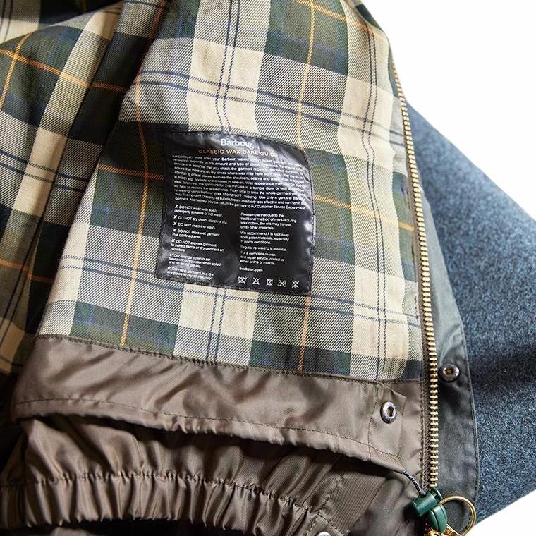 Barbour Waxed Short Jacket Green — фото 9