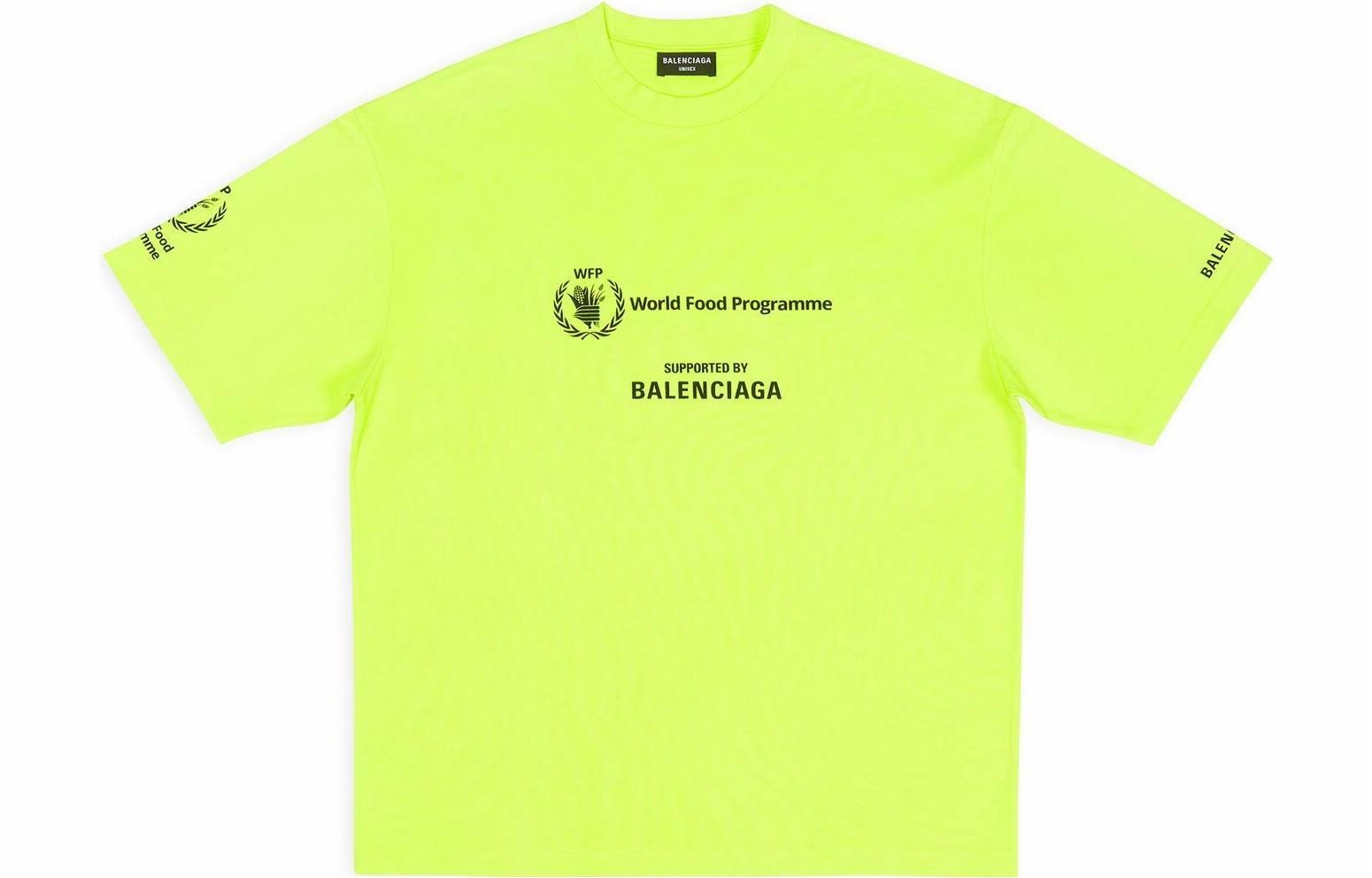 Balenciaga x WFP FW22 Logo T-Shirt Fluorescent Green