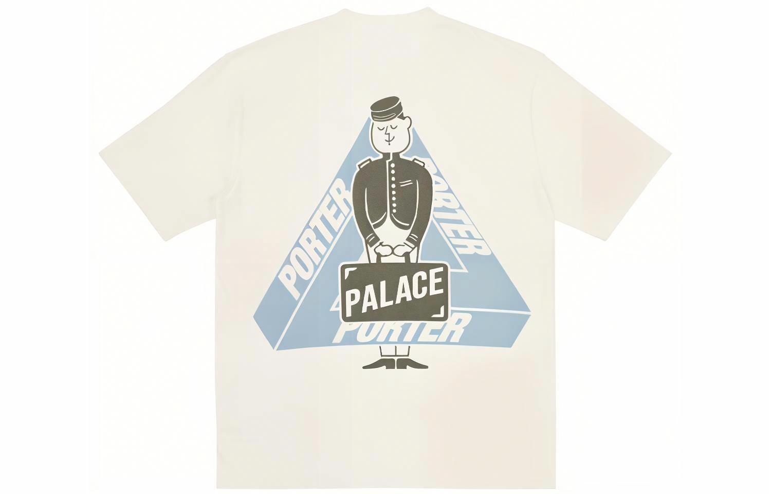 PALACE x PORTER SS23 Cartoon Logo T-Shirt Off-White