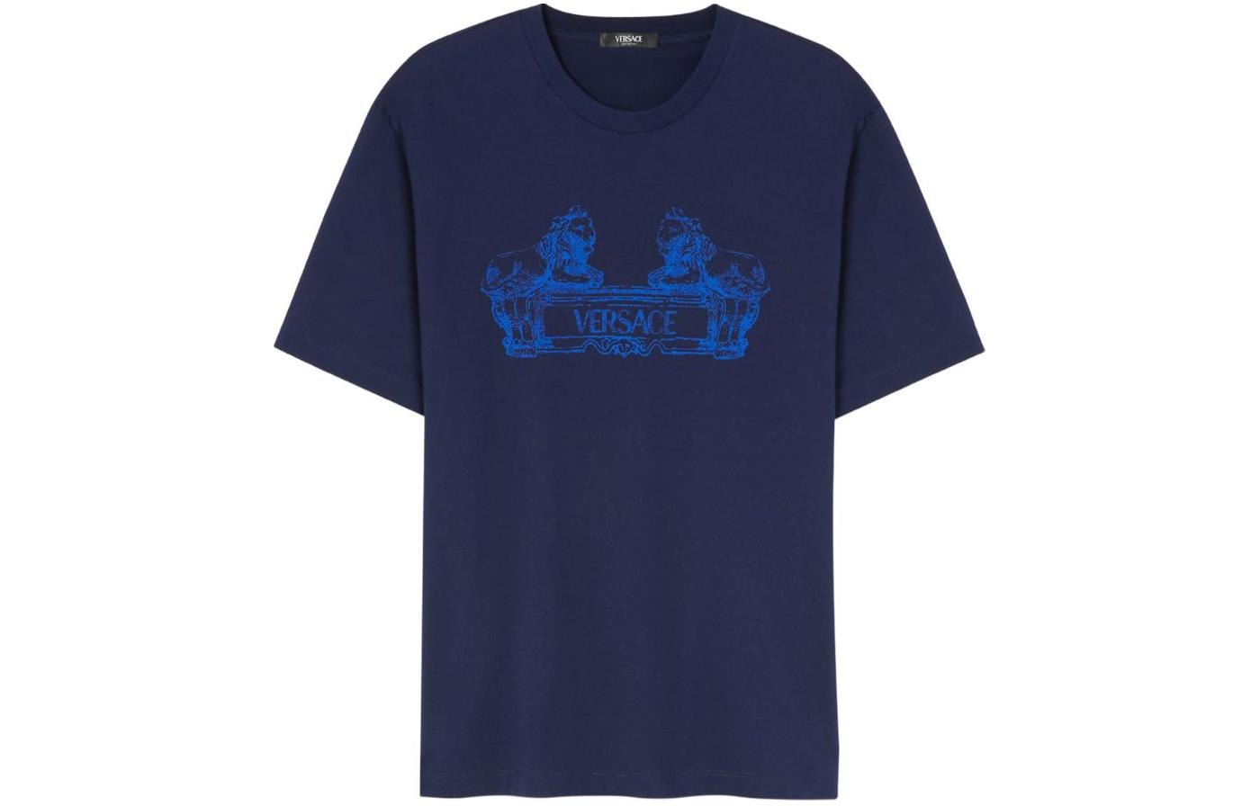 Футболка Versace SS24 Logo Print T-Shirt Navy