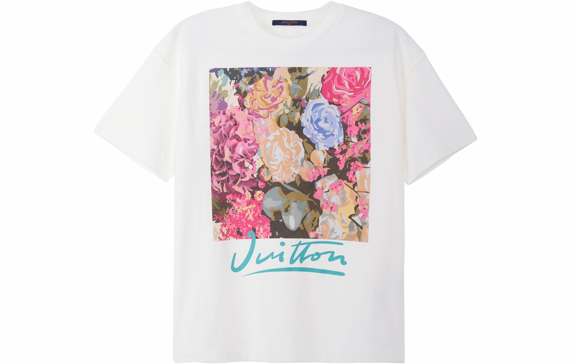 Футболка Louis Vuitton FW22 Floral Lettering Tee White