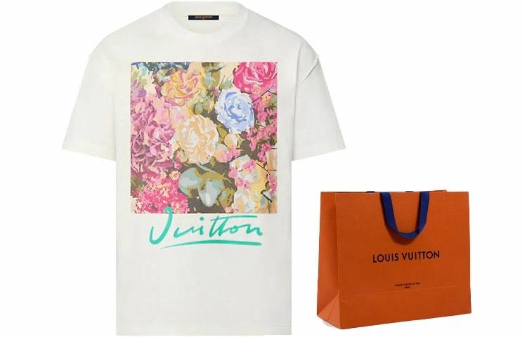 Louis Vuitton FW22 Floral Lettering Tee White — фото 2