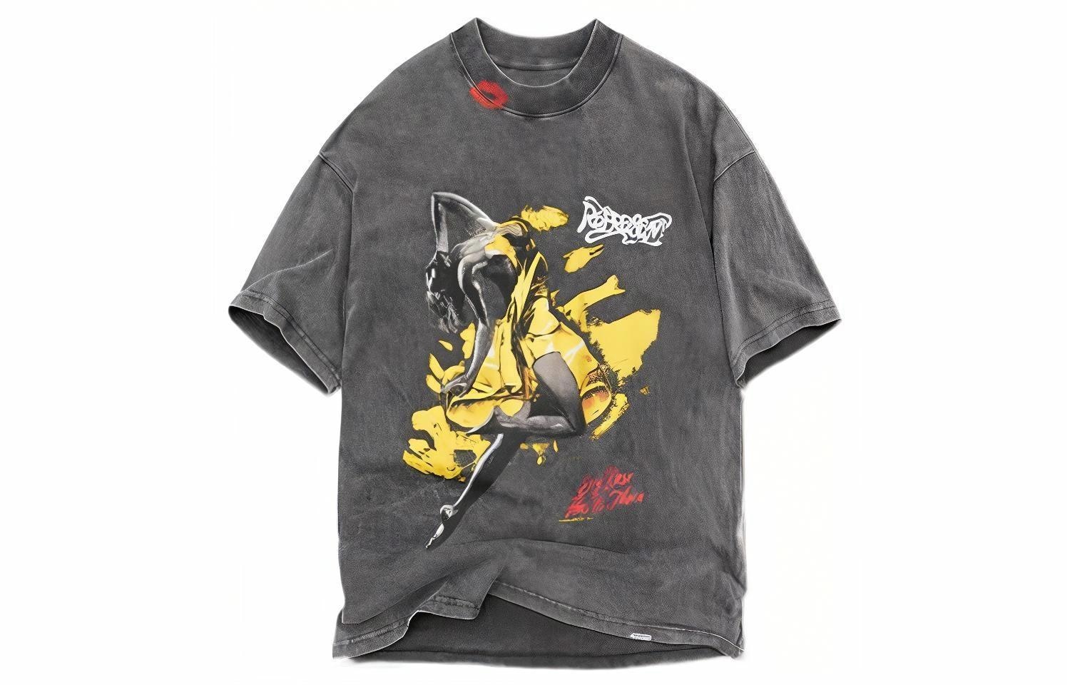 REPRESENT SS22 Retro Letter Print T-Shirt Grey