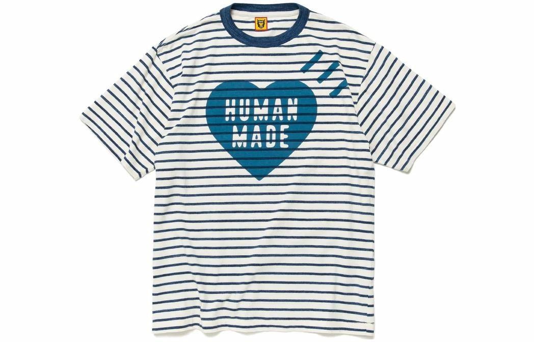 HUMAN MADE SS23 Striped Heart Logo T-Shirt