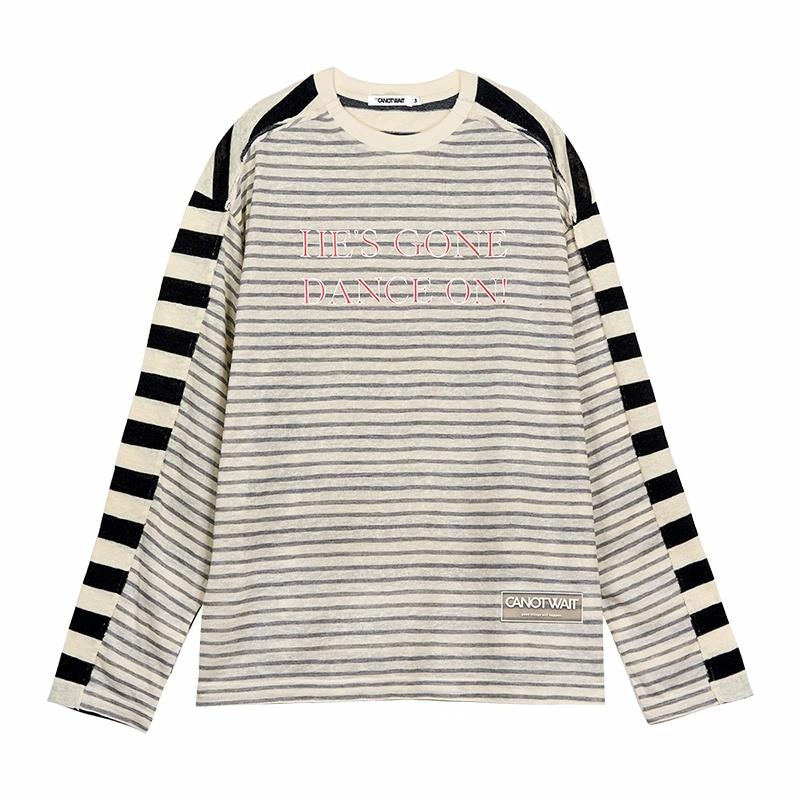 CANOTWAIT_ Striped Pullover Sweater