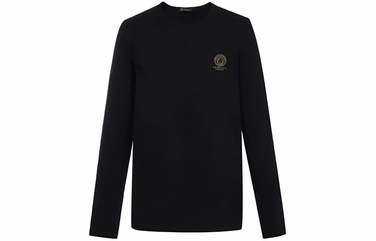 Футболка Versace Logo Crewneck Long Sleeve Tee Black