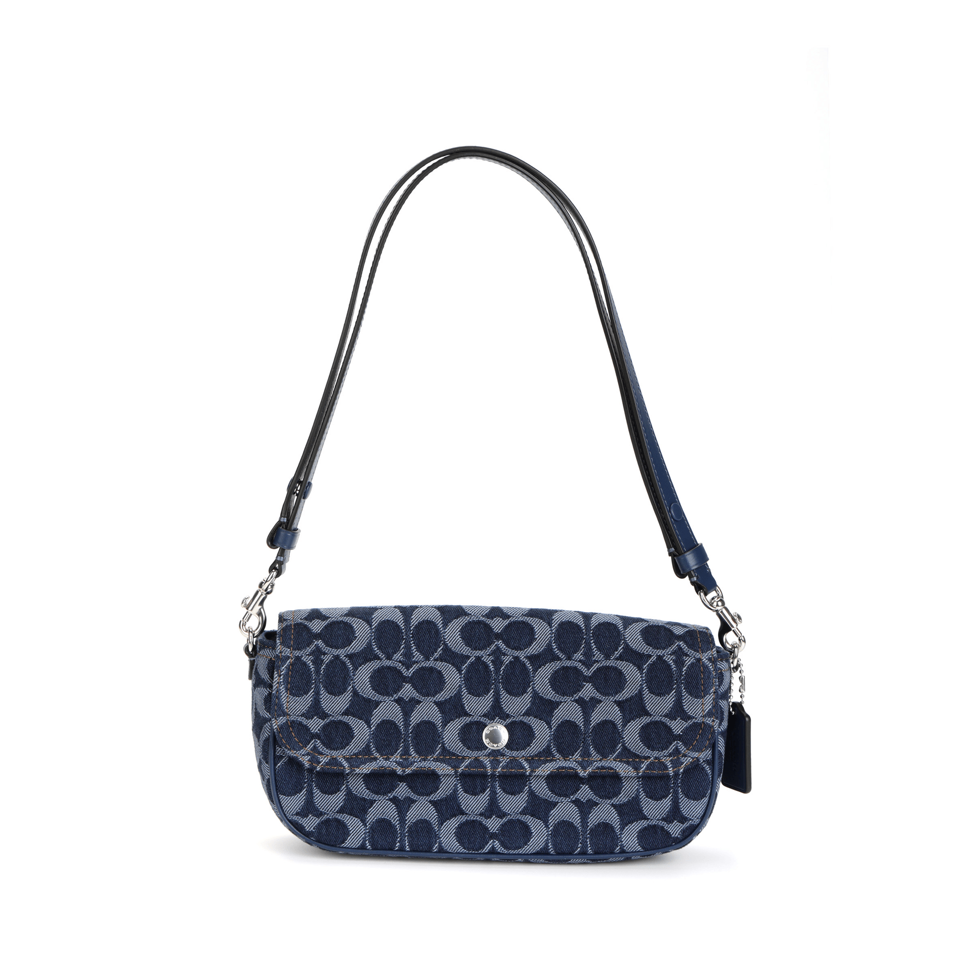 COACH/蔻驰 Coach Printed Micro Logo Chain Strap Tote Bag Blue