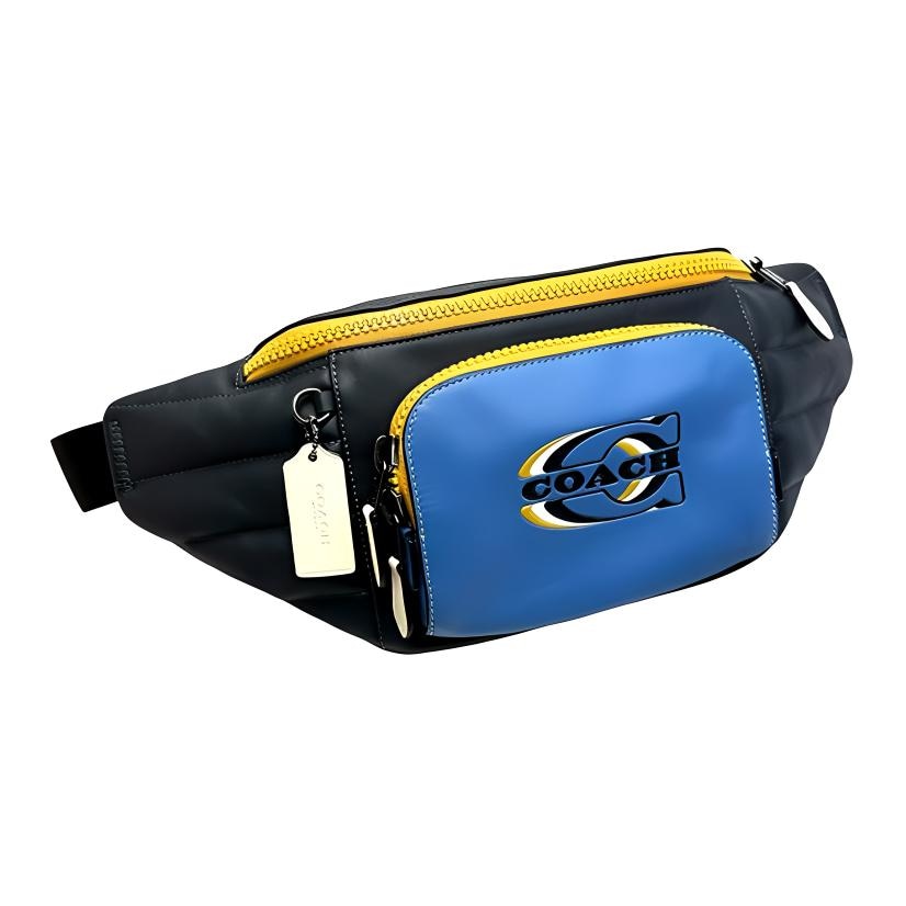 Coach Belt 41 Quilted Logo Bag Blue — фото 1