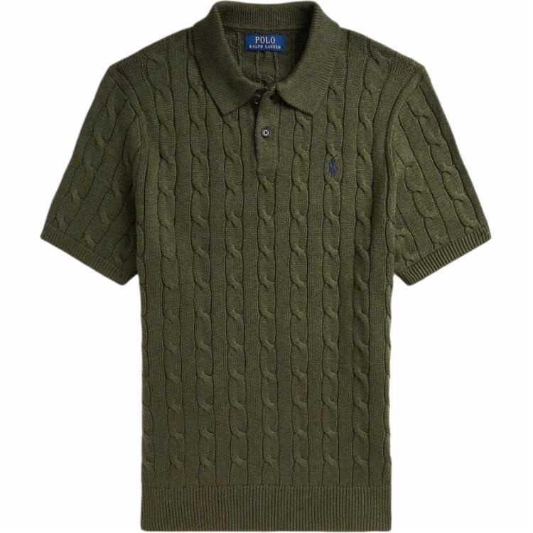 Polo Ralph Lauren SS25 Knit Polo Collar Sweater Green