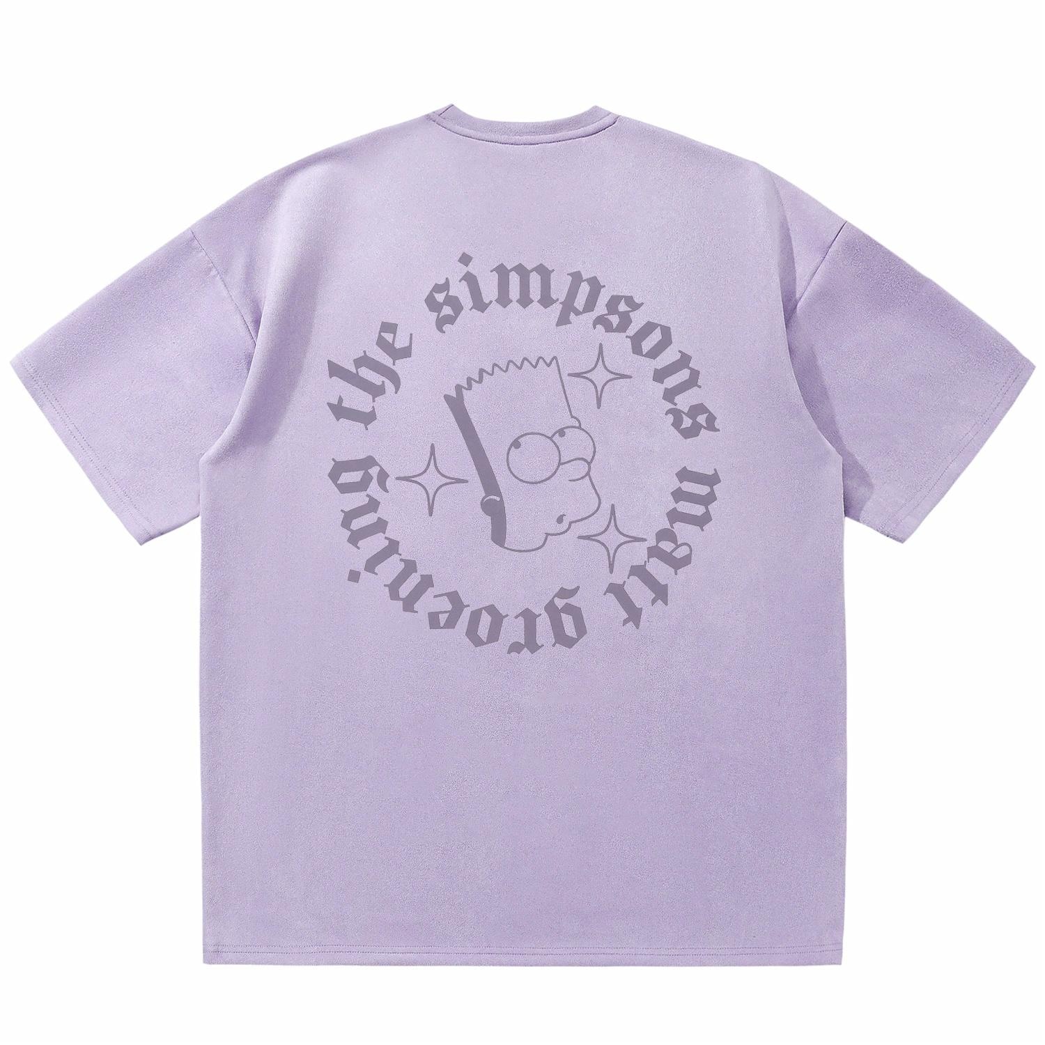 The Simpsons/辛普森一家 The Simpsons 3D Letter Cartoon Star Print T-Shirt