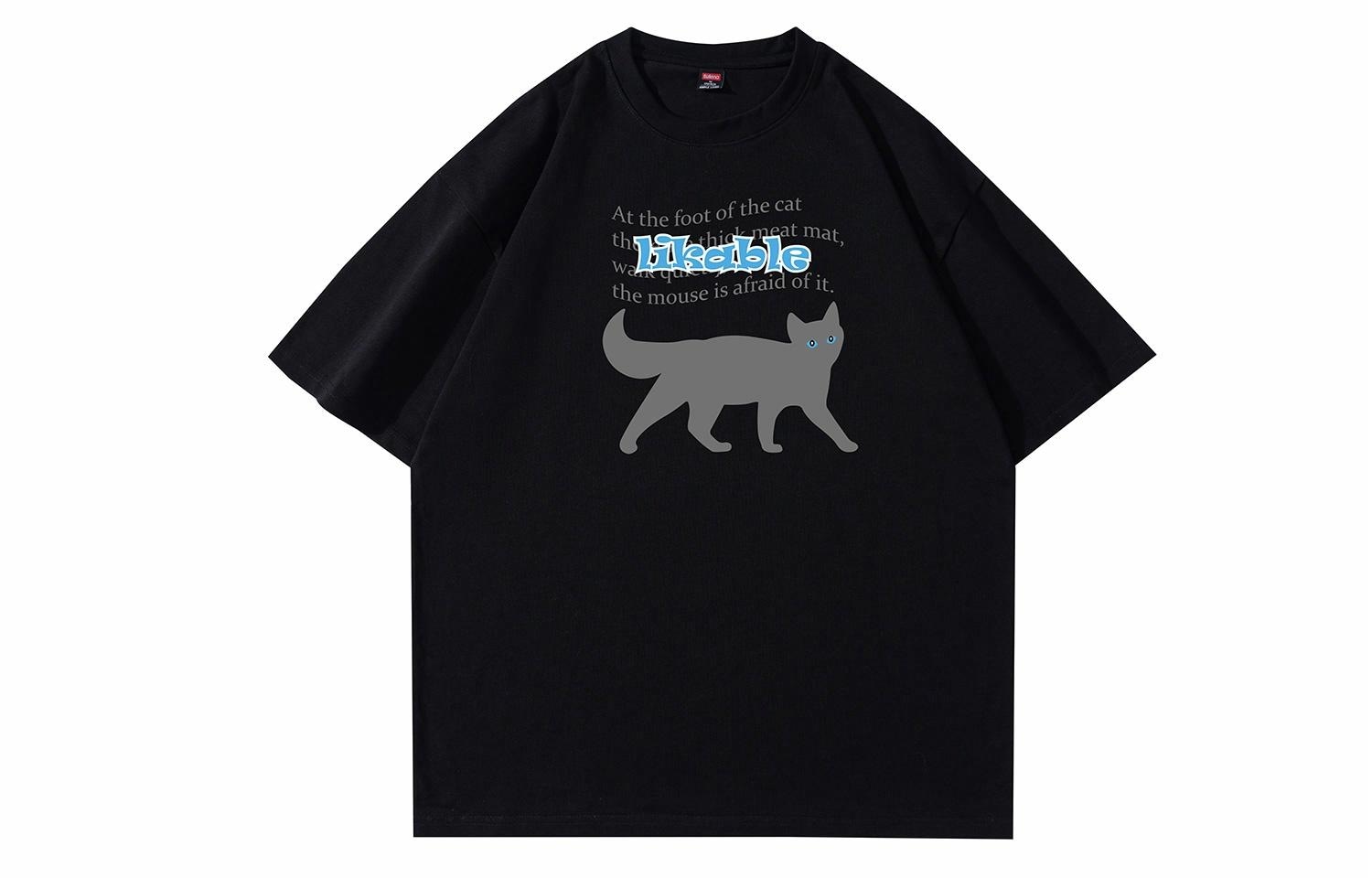 BALENO 班尼路 Baleno Black Cat Print Tee