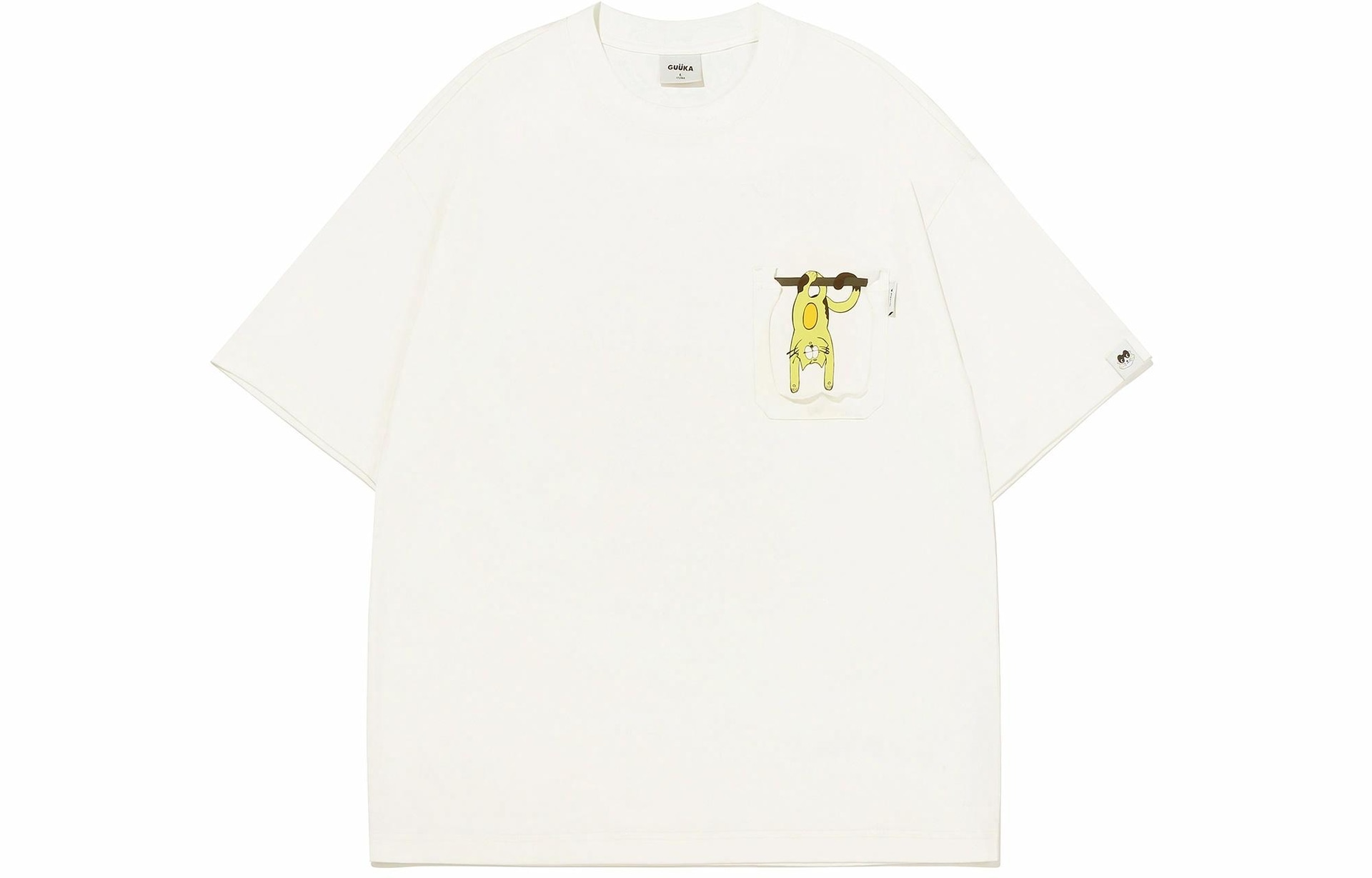 Guuka Cartoon Cat T-Shirt Cream White