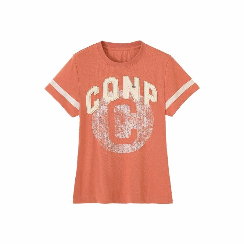 CONP Retro Crewneck T-Shirt Grapefruit Red