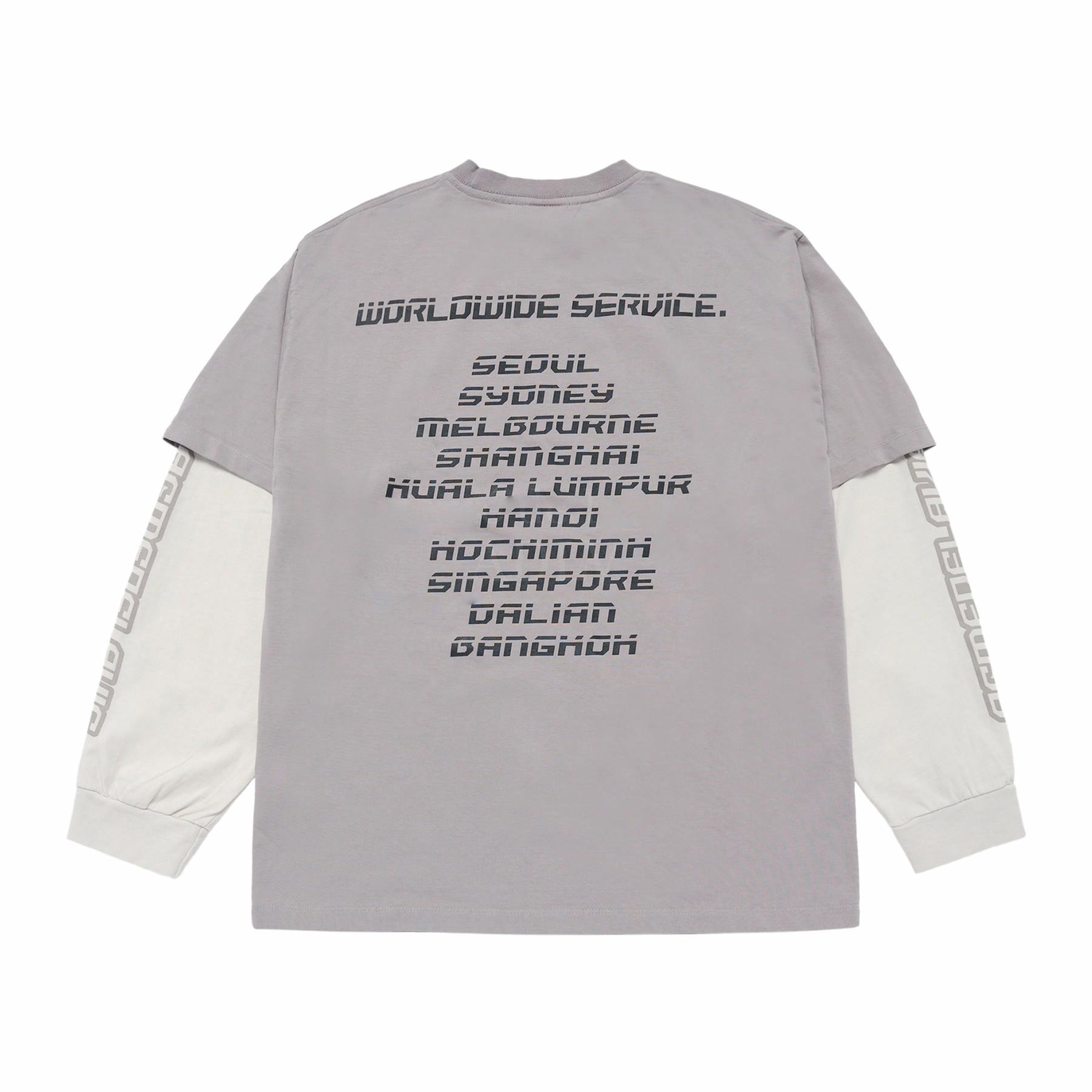 acme de la vie ADLV FW24 Back Logo Crewneck Long Sleeve Tee Gray