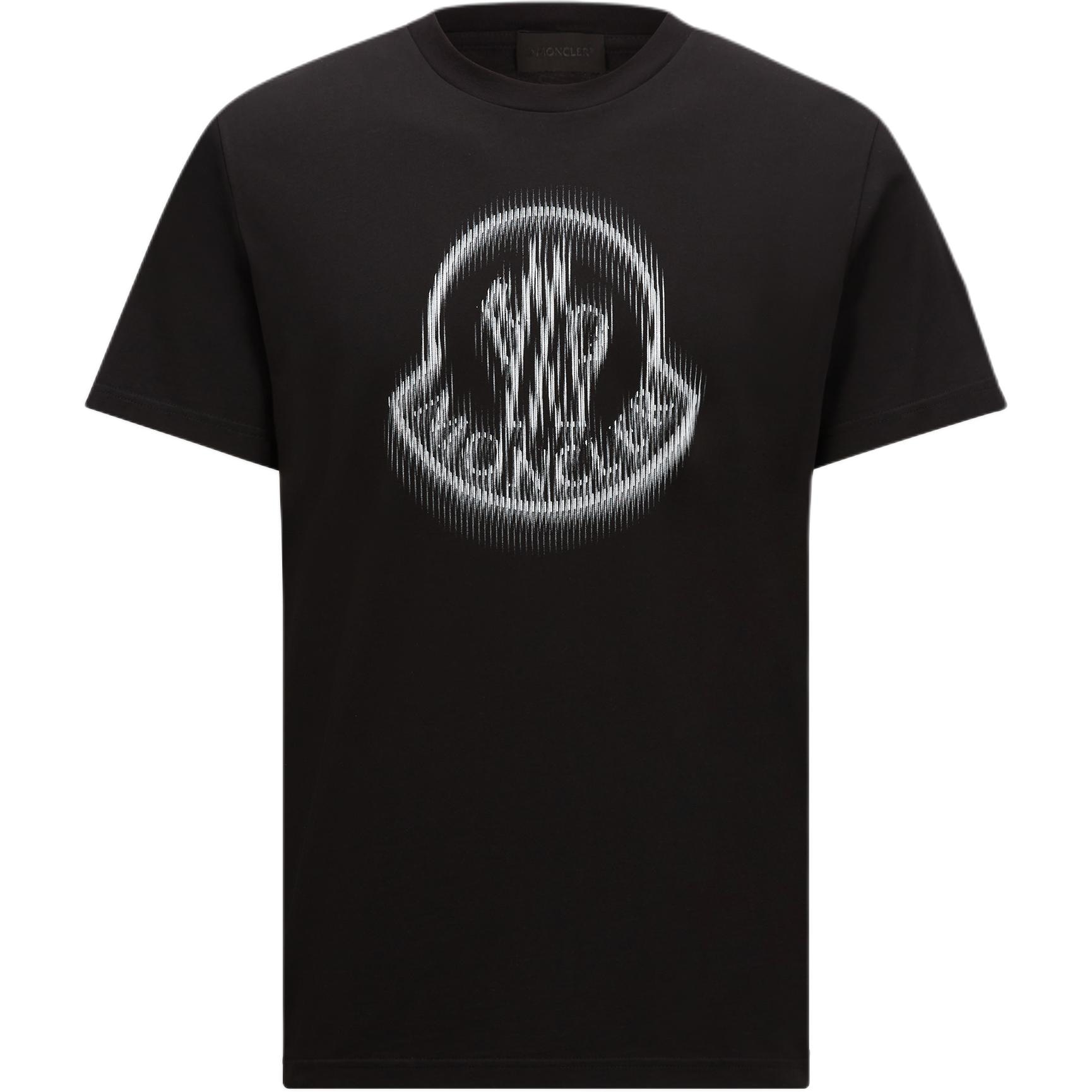Moncler Logo Print T-Shirt Black
