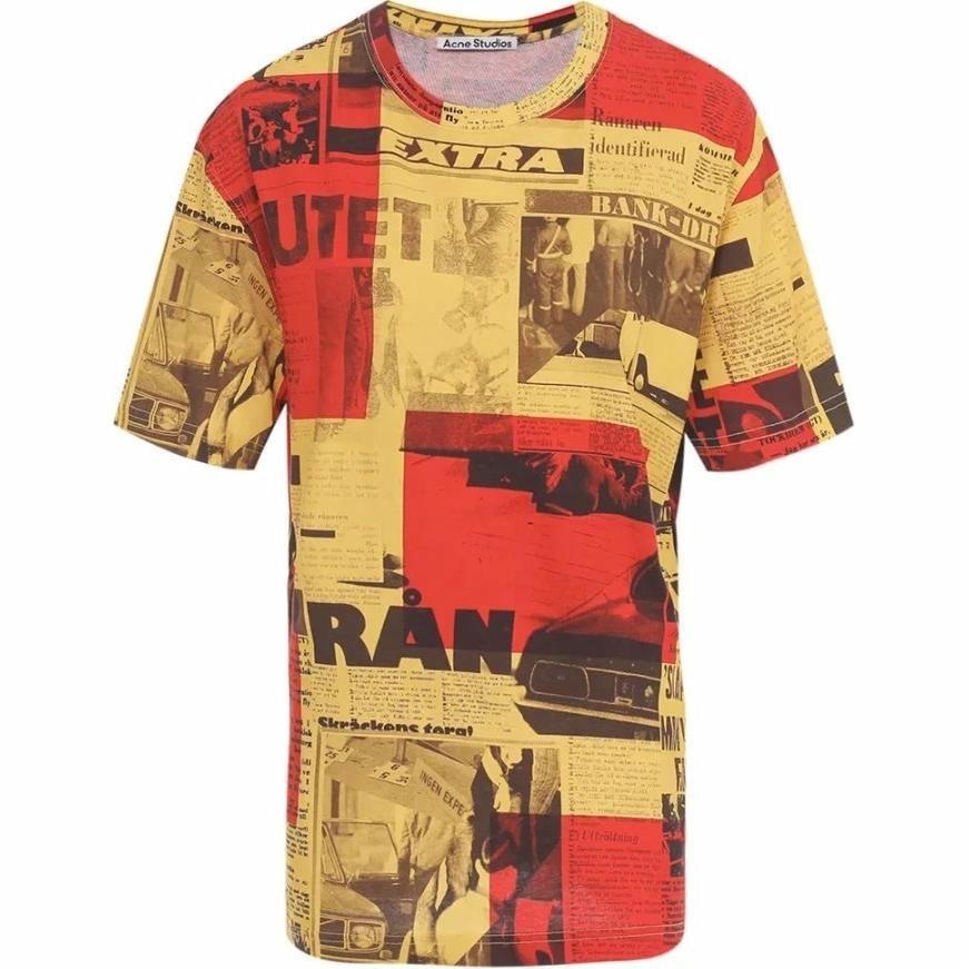 Футболка Acne Studios Newspaper Print T-Shirt