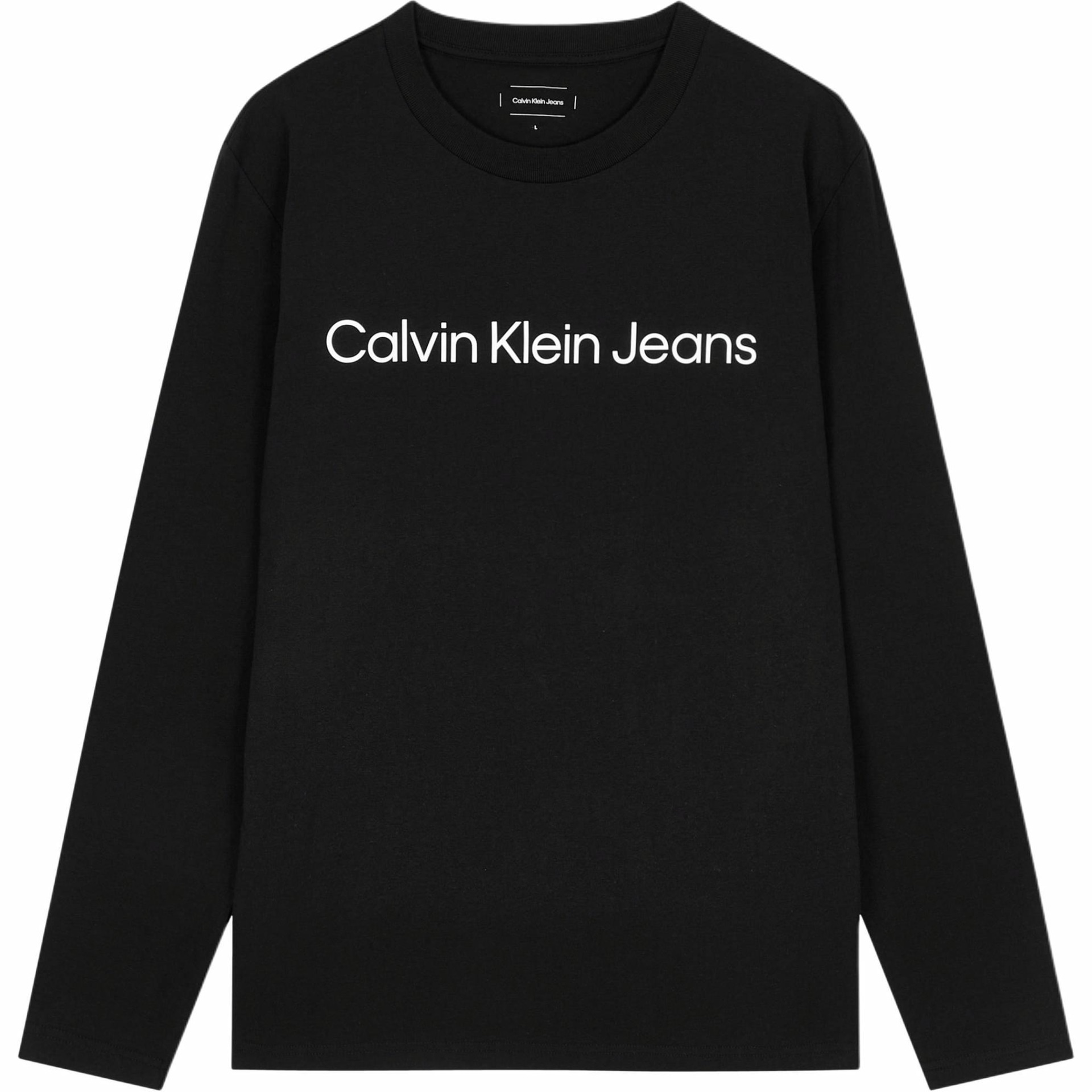 Футболка Calvin Klein Logo Crewneck Long Sleeve Tee Black