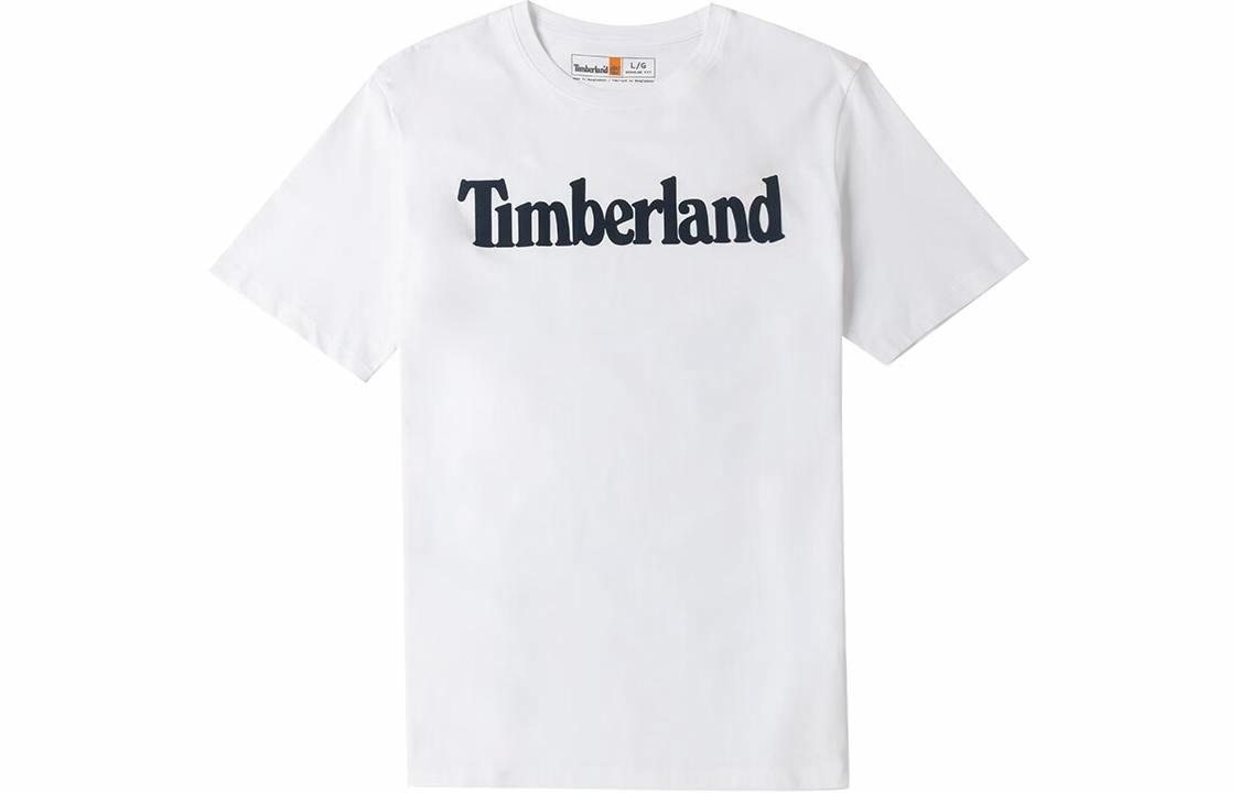 Timberland Letter Crew Neck T-Shirt White