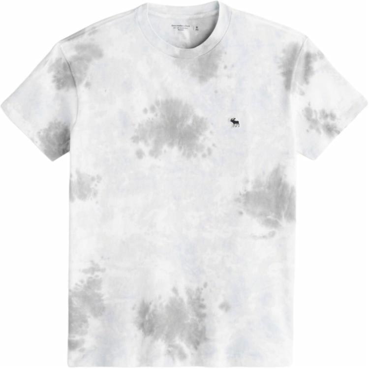 Abercrombie＆Fitch Abercrombie & Fitch Logo Embroidered Tee Light Blue Tie-Dye