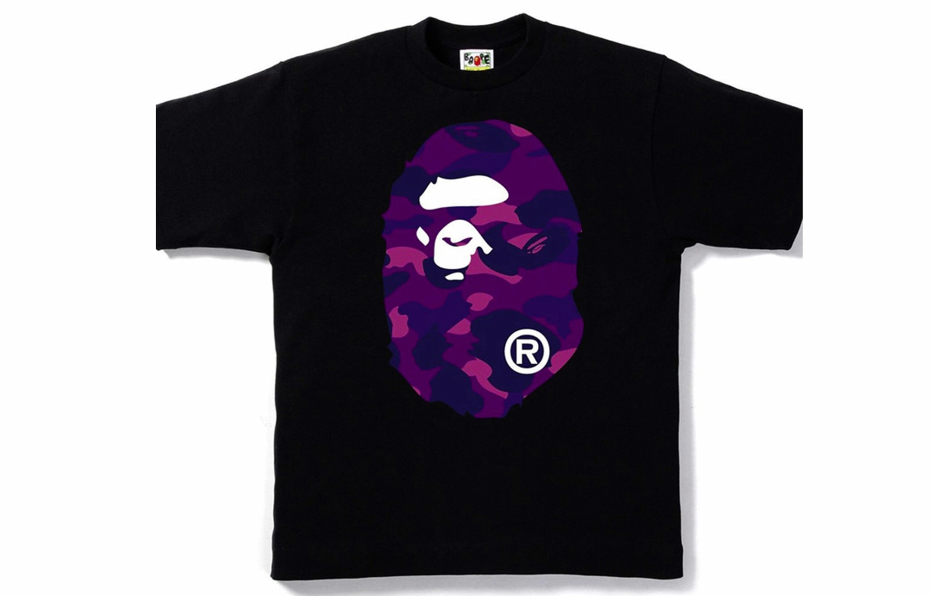 A BATHING APE Camo Print T-Shirt Black