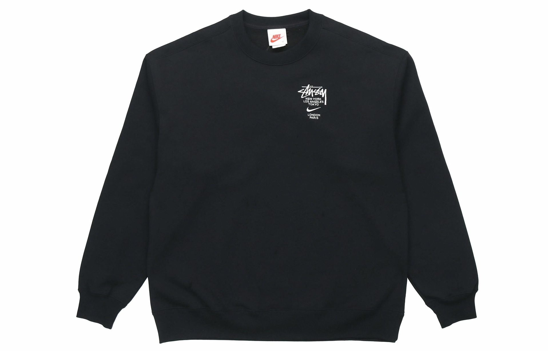 Stussy x Nike Embroidered Logo Crewneck Black