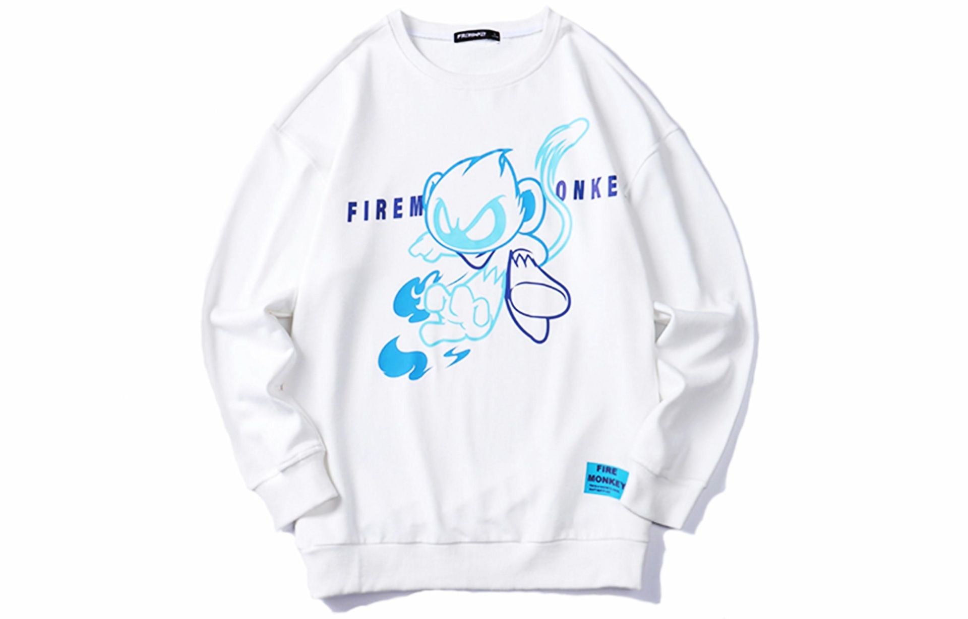 火猴/FireMonkey FireMonkey Cartoon Print Sweatshirt White