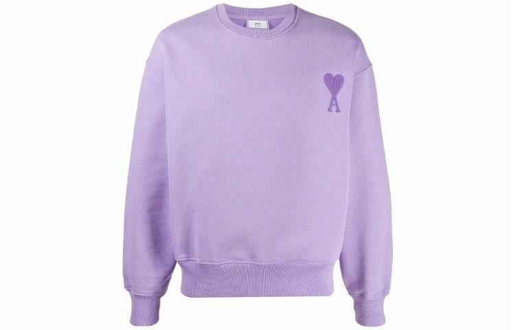AMIPARIS Logo Embroidered Crewneck Purple