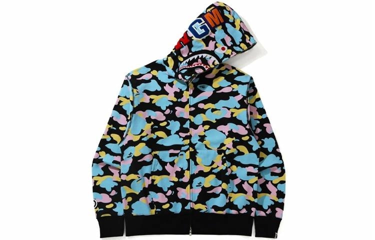 Худи A Bathing Ape Shark Zip Hoodie Multi Camo