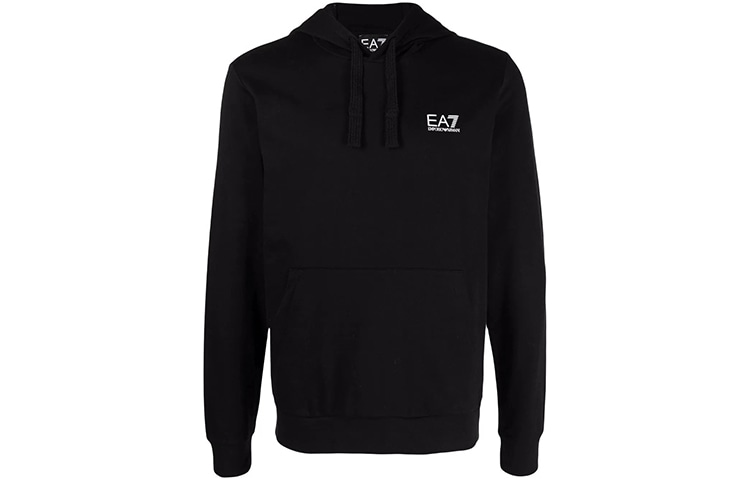 EMPORIO ARMANI/阿玛尼 Emporio Armani Logo Hoodie Black