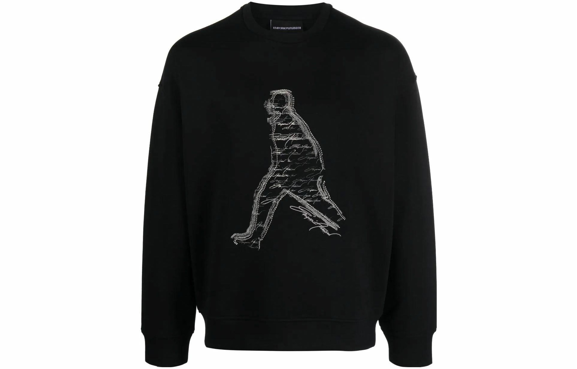 EMPORIO ARMANI/阿玛尼 Emporio Armani SS23 Silhouette Crewneck Sweatshirt Black