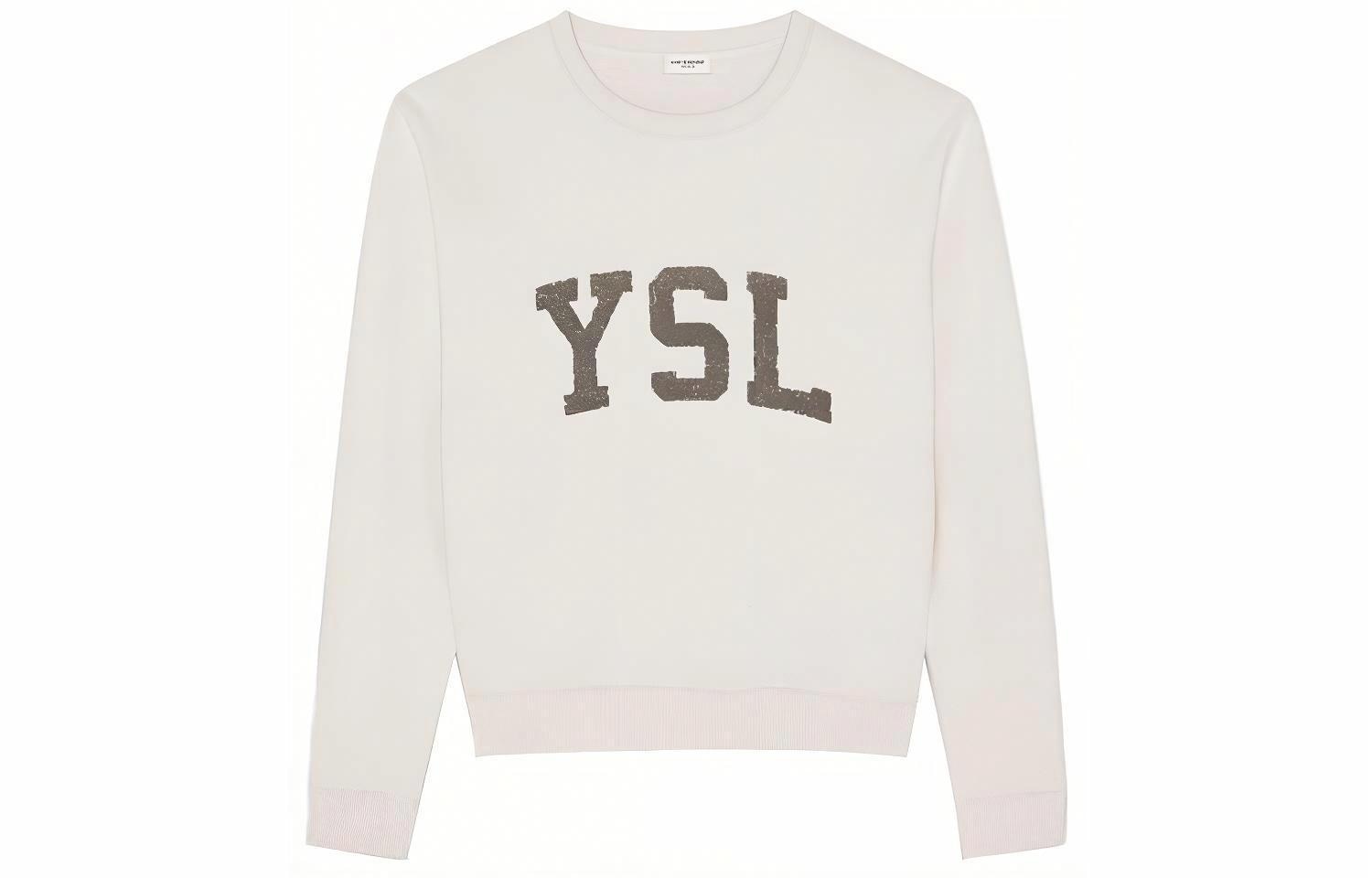 SAINT LAURENT/圣罗兰 Saint Laurent Logo Crewneck Sweatshirt White